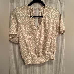 Smocked Bottom Cropped Blouse